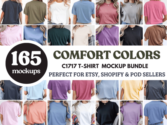 Download Comfort Colors 1717 Tshirt Mockup Bundle - Shirt Collection
