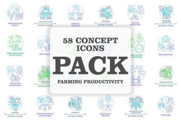 Download Farming Productivity Concept Icons Set - Premium Resources